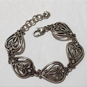 Brighton‎ crystal jewelery heart cross silver plated bracelet